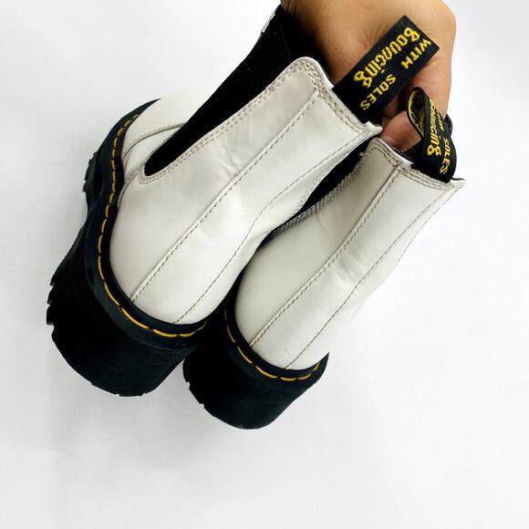 Dr. Martens white leather platform chelsea boots - Picture 4 of 7